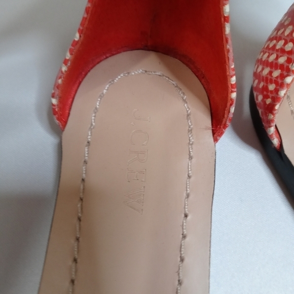 J.Crew Snake Skin Print Ankle Strap Leather Sandals Size 7 - Picture 7 of 13